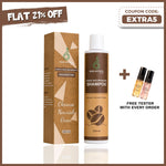 Hair Affairs Coco Nourishing Shampoo 250ml bottle with kraft box and coffee beans