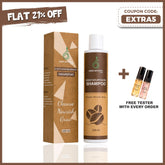 Hair Affairs Coco Nourishing Shampoo 250ml bottle with kraft box and coffee beans