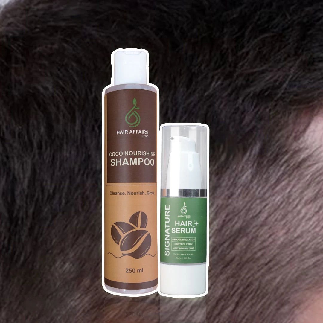 Men Hair Essential Bundle with Coco Nourishing Shampoo and Signature Hair Serum