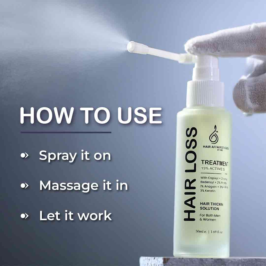 How to use hair loss treatment , Hair regrowth spray instructions , Hair growth serum application